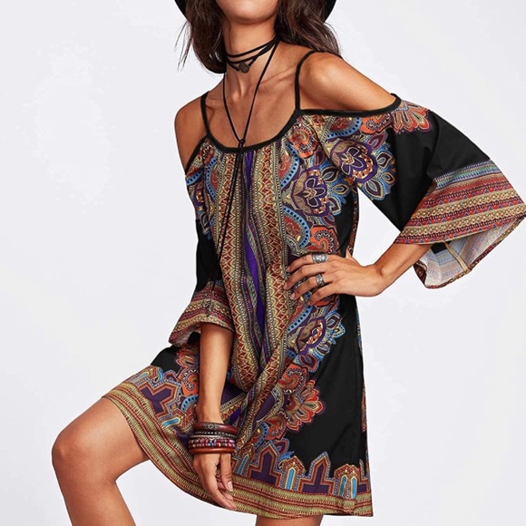 🦋NWOT❣️ BOHO SPAGHETTI STRAP DRESS 😍 - Picture 8 of 13